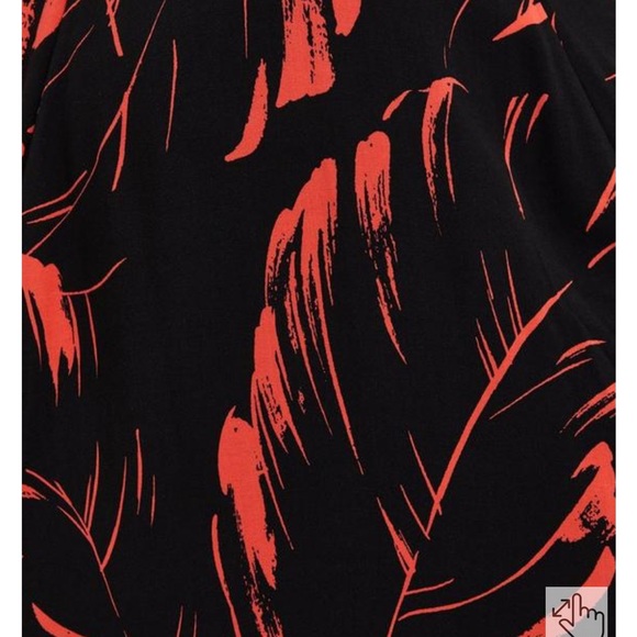 HALTER SKATER MINI DRESS - CHALLIS BLACK LEAF - Picture 3 of 5